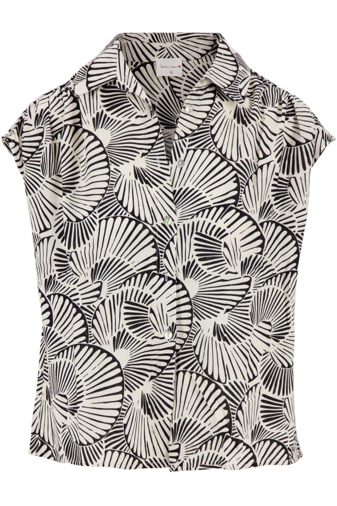 TOP MET GRAFISCHE PRINT 0304 140 7067 OFF WHITE/ZWART